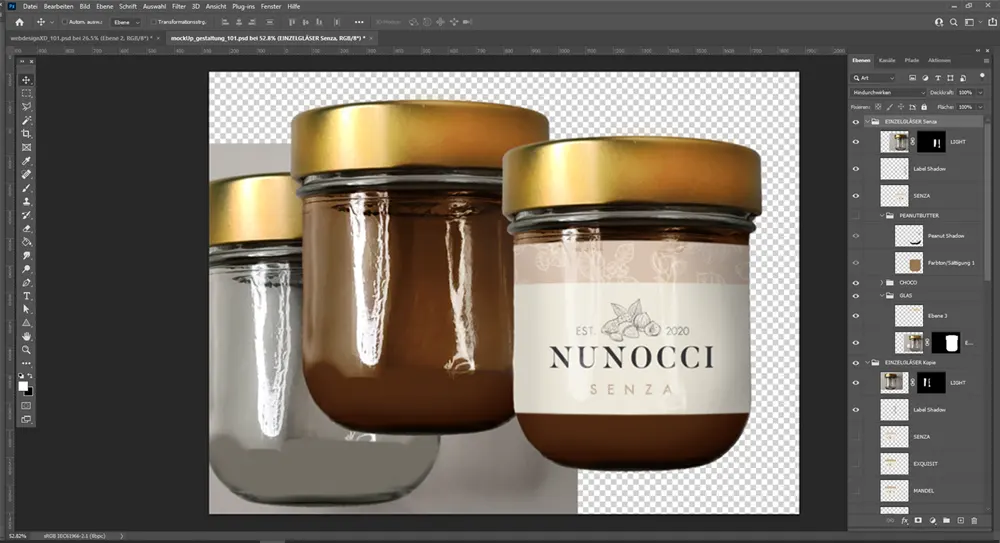 Mockup Erstellung mit Adobe Photoshop.